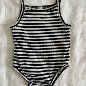 Goat milk striped tank onesie
